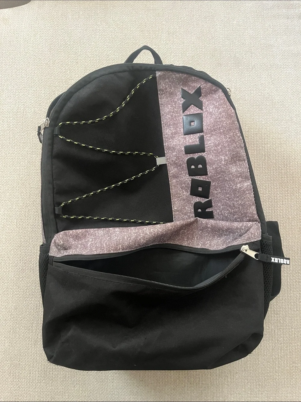 Bioworld Black and Pink Glitter Roblox Kids Backpack